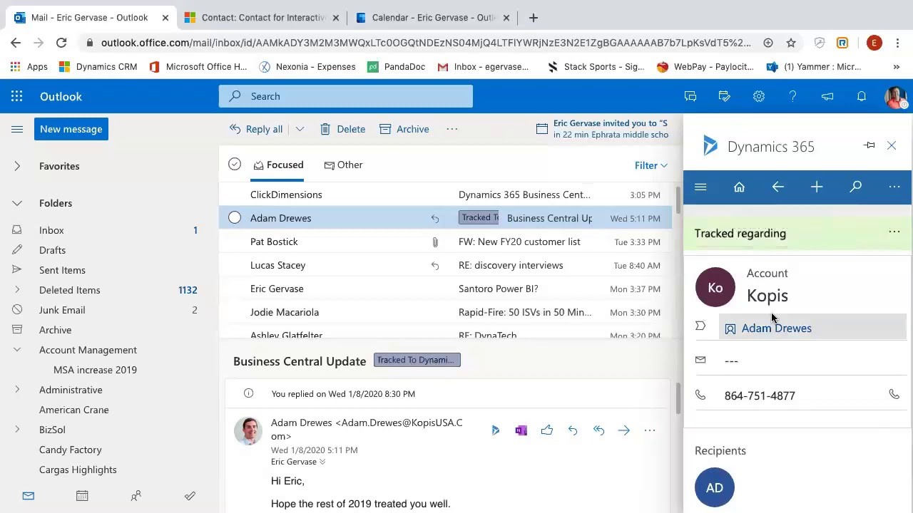 Microsoft Dynamics 365 CRM and Outlook Integration | Cargas